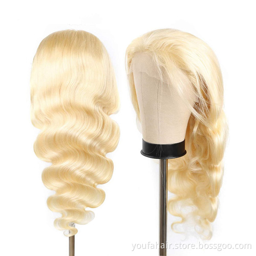 Best Quality HD 613 Color 13x4 Transparent Lace Front Wig Human Hair Body Wave Blonde Full Lace Wig Blonde Hd Lace Frontal Wigs